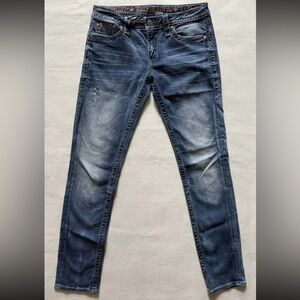 Rock Revival Jeans Alivia Skinny Whiskered Denim Woman’s Sz 31